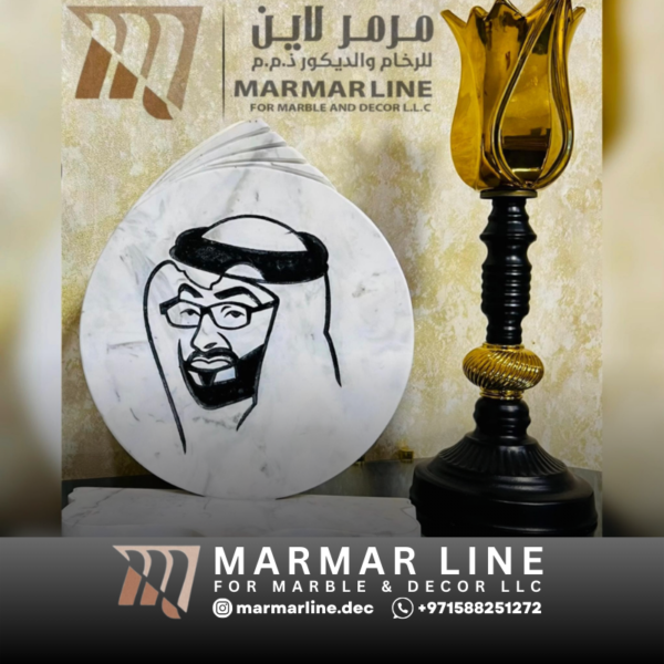 صورة الشيخ محمد بن زايد على الرخام